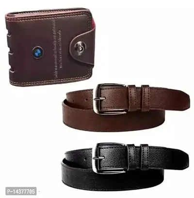 3 Pieces Combo of BMW wallet and 2 belts Best Birthday gift anniversary gift Valentine gift