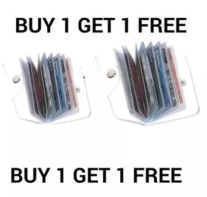 2 pieces Plastic Transparent Card Holder, Heavy Duty PVC Plastic Material 10 Clear Pockets