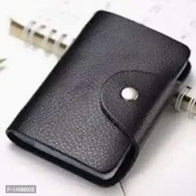 Best Selling Black Button Credit Card Holder Business Card Holder ATM Card Holder for Men  Women-thumb0