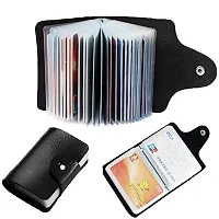 Best Selling Black Button Credit Card Holder Business Card Holder ATM Card Holder for Men  Women-thumb1