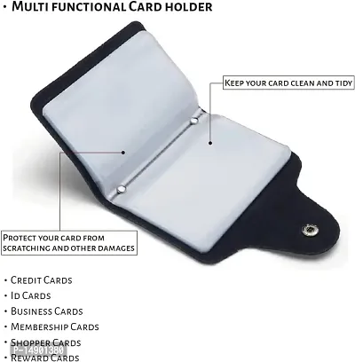 2 pieces Black Button Credit Card Holder Business Card Holder ATM Card Holder for Men  Women-thumb2