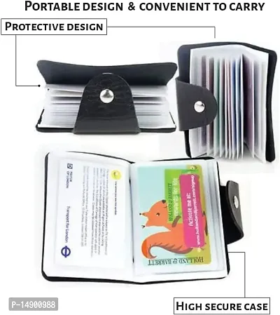 Best Selling Black Button Credit Card Holder Business Card Holder ATM Card Holder for Men  Women-thumb4
