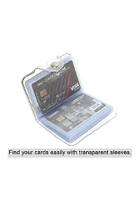 2 Pcs Transparent Visiting Business Credit Card Holder Wallet with 10 Clear PVC Plastic Pockets Slots for Men and Women-thumb3