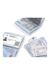 2 Pcs Transparent Visiting Business Credit Card Holder Wallet with 10 Clear PVC Plastic Pockets Slots for Men and Women-thumb2