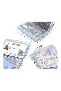 1 Transparent Button ATM Card holder Slot Vertical Credit Debit Card Holder Money Wallet  Purse for Men Women-thumb2