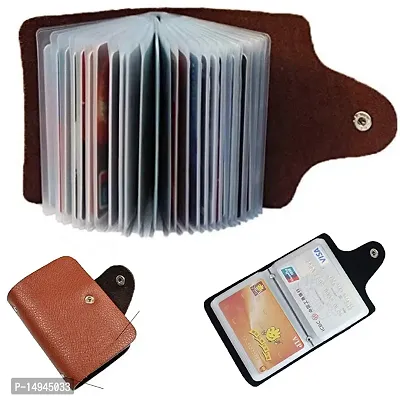 3 pieces Leather Credit Card Holder Business Card Holder ATM Card Holder for Men-10 Leafs Slot Holds-thumb0