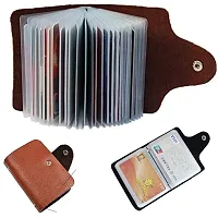 3 pieces Leather Credit Card Holder Business Card Holder ATM Card Holder for Men-10 Leafs Slot Holds-thumb1