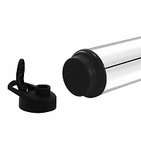 Black Cap Stainless Steel Sipper 1 Litre  Water Bottle For Home  Kitchen,Office,School,Gym,Travelling-thumb1