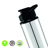 Black Cap Stainless Steel Sipper 1 Litre  Water Bottle For Home  Kitchen,Office,School,Gym,Travelling-thumb2