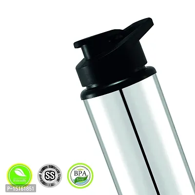 Black Cap Stainless Steel Sipper 1 Litre  Water Bottle For Home  Kitchen,Office,School,Gym,Travelling-thumb3