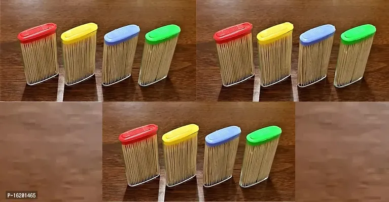 12 Mini Travel Wooden Tooth pick packs in plastic Dispenser