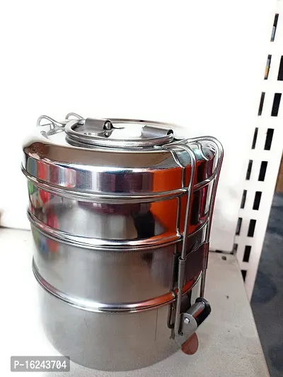 7 x 3 Classic Kids  Steels Stainless Steel Tiffin, Lunch Box -3 Layer 3 Containers Lunch Box