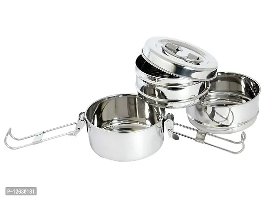 7 X 3 Executive Clipper Stainless Steel Tiffin Box Set 3 Container-thumb4