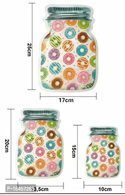 (pack of 3) Airtight Leak Proof plastic Jar Shaped Stand Up Zipper Pouch Storage Bag for Cookies Candy Nuts-thumb3