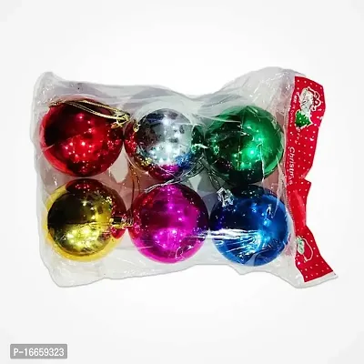 6 pieces Multi Colour Balls for Christmas Tree Decoration Ornaments