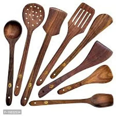 8 Pieces Wooden Spatulas Wooden Spoons Tools For Cooking Serving