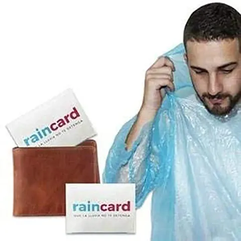 AP collection Rain Card for Emergency Used for Rain with Smallest Pocket Size Its Easy to use and Reusable can wear Its Thin Premium Plastic Rain Card for use Unisex Adults and School Students Blue