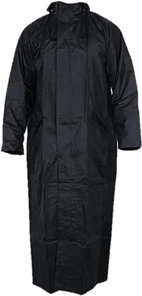 CHACKO Men's Long PVC Hooded Raincoat|Over Raincoat With Carry Bag_Pack Of 01