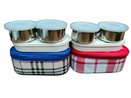 2 pieces Topware School combo Double Decker lunchbox 3 Containers tiffin-thumb3