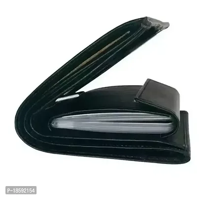 Designer Black Artificial Leather Textured Card Holder For Men-thumb2