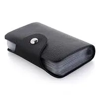 Designer Black Rexine Solid Two Fold Wallet For Men-thumb2