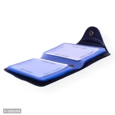 Designer Blue Rexine Solid Two Fold Wallet For Men-thumb0