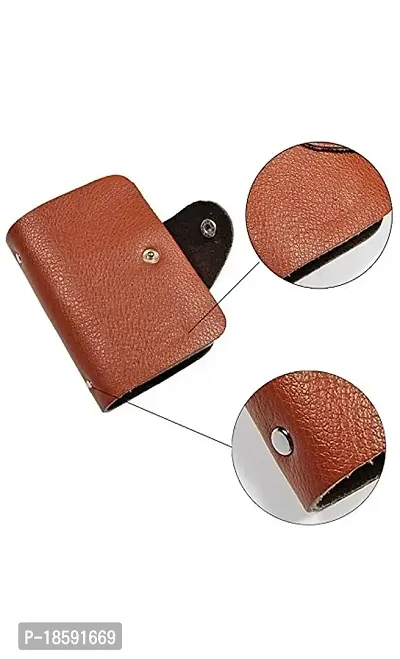 Designer Tan Artificial Leather Solid Two Fold Wallet For Men