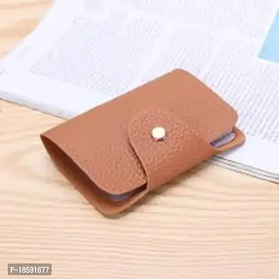 Designer Tan Artificial Leather Solid Two Fold Wallet For Men-thumb3