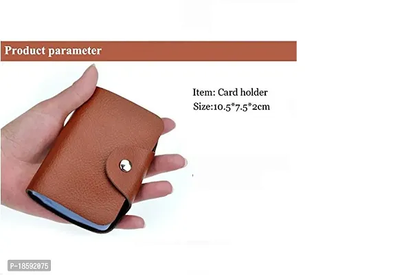 Designer Brown Artificial Leather Printed Card Holder For Men-thumb0