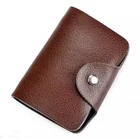 Designer Brown Artificial Leather Printed Card Holder For Men-thumb3