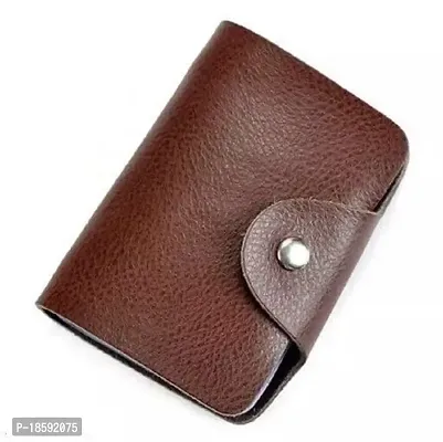 Designer Brown Artificial Leather Printed Card Holder For Men-thumb4