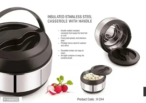Black 1500 Steel Cassrole with Transparent Lid