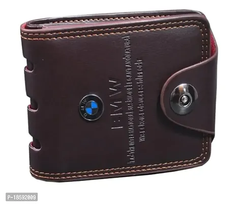 Designer Beige Leather Printed Three Fold Wallet For Men