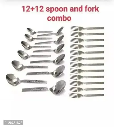 Combo of 12 Steel Spoons and 12 Fork