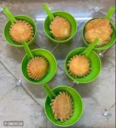 6 Green Microwave safe Soup Bowls with 6 spoons-thumb3