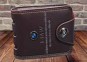 Designer Brown Artificial Leather Solid Two Fold Wallet For Men-thumb1