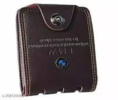 Designer Brown Artificial Leather Solid Two Fold Wallet For Men-thumb1