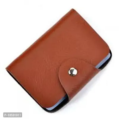 Designer Brown Rexine Solid Two Fold Wallet For Men-thumb2