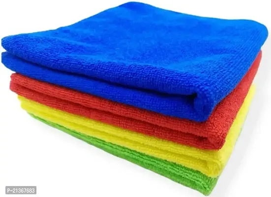 Microfiber Cloth - 4 pcs - 40x40 cms - 250 GSM Multi-Color - Thick Lint  Streak-Free Multipurpose Cloths - Automotive Microfibre Towels for Car Bike Cleaning Polishing Washing  Detailing