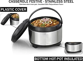 (Black) Casserole ,Roti Casseroles,Double Walled Insulated Hot Pot, Roti Dabba,Chapati Box, Chapati Container, Serving Pot-thumb3