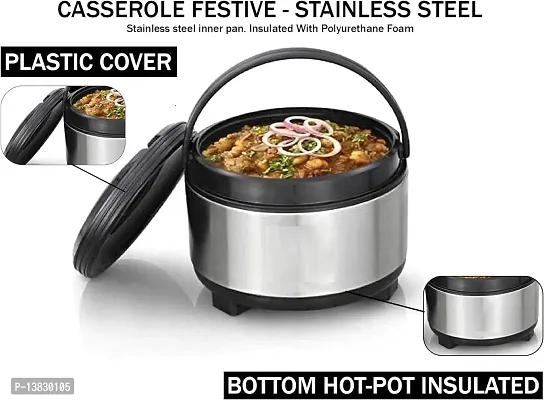 (Black) Casserole ,Roti Casseroles,Double Walled Insulated Hot Pot, Roti Dabba,Chapati Box, Chapati Container, Serving Pot-thumb4