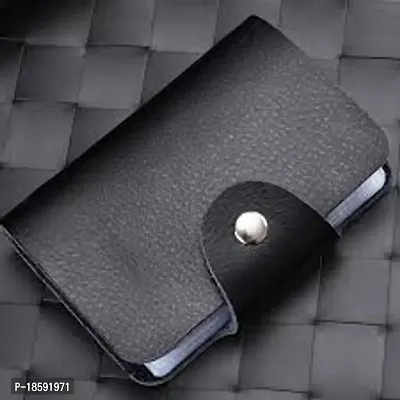Designer Black Artificial Leather Solid Two Fold Wallet For Men-thumb0