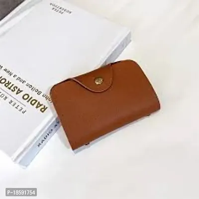 Designer Tan Leather Solid Card Holder For Men