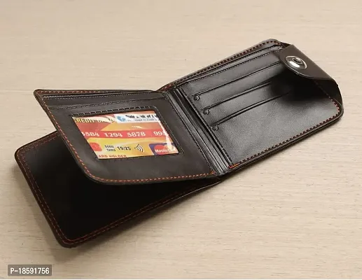 Designer Brown Artificial Leather Solid Card Holder For Men-thumb3