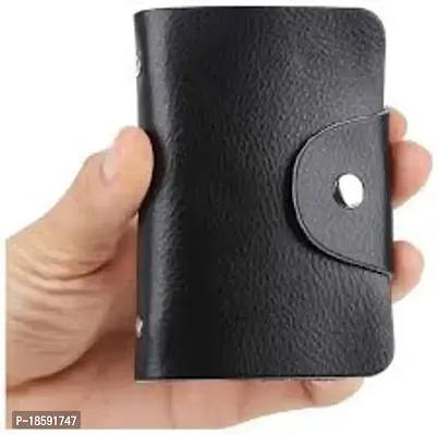 Designer Black Artificial Leather Solid Card Holder For Men-thumb3
