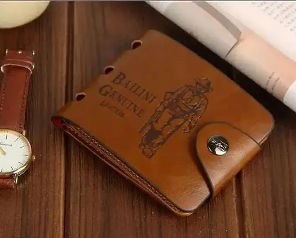 Designer Leather Solid Two Fold Wallet For Men