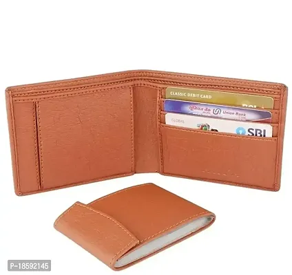 Designer Brown Artificial Leather Textured Card Holder For Men-thumb3