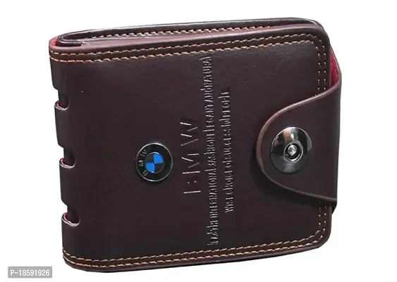 Designer Brown Artificial Leather Solid Two Fold Wallet For Men