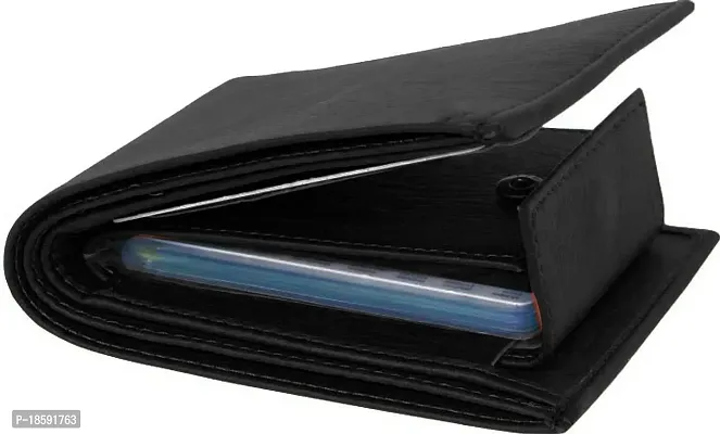 Designer Black Leather Solid Card Holder For Men-thumb3