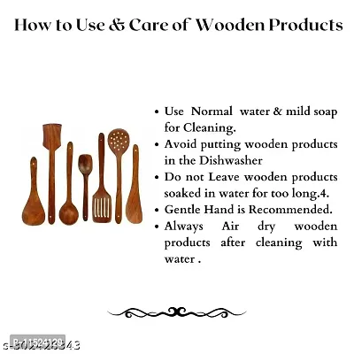 Set Of 8 Wooden Cooking Tools And Spatula Handmade-thumb5
